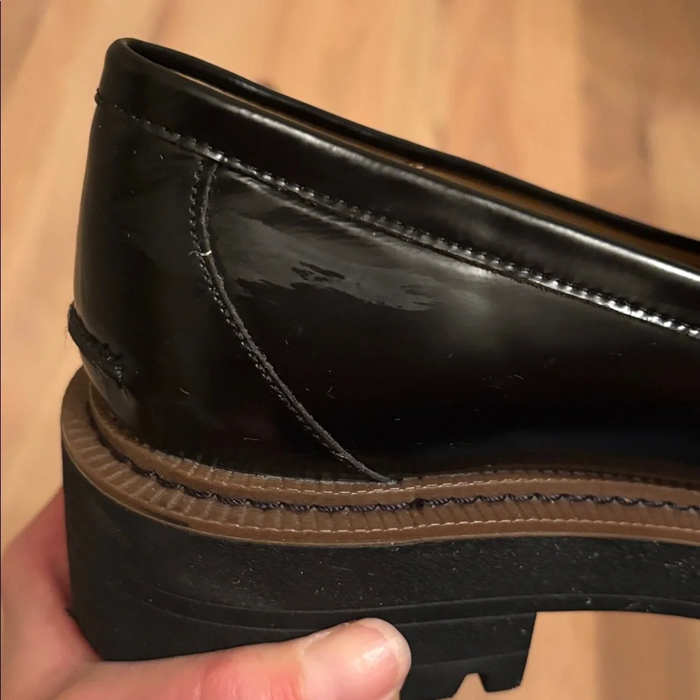 Sam Edelman Black Loafers with Gold Accent - Picture 7 of 10